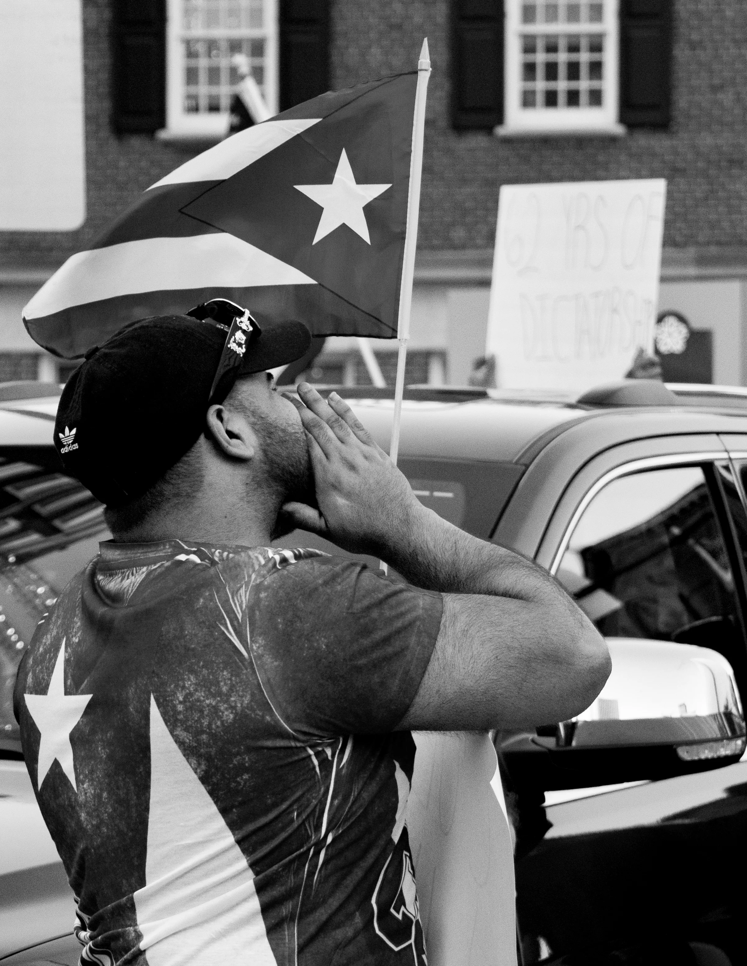 Cuba solidarity protest, upstate New York
