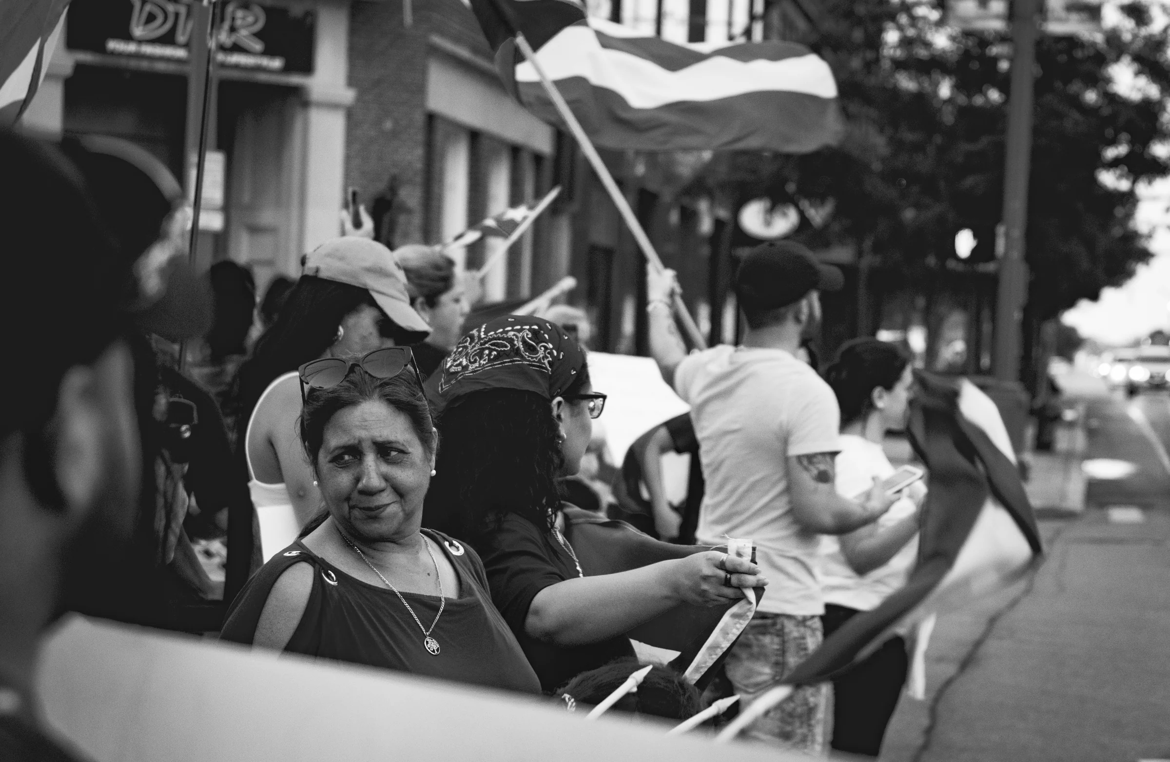 Cuba solidarity protest, upstate New York