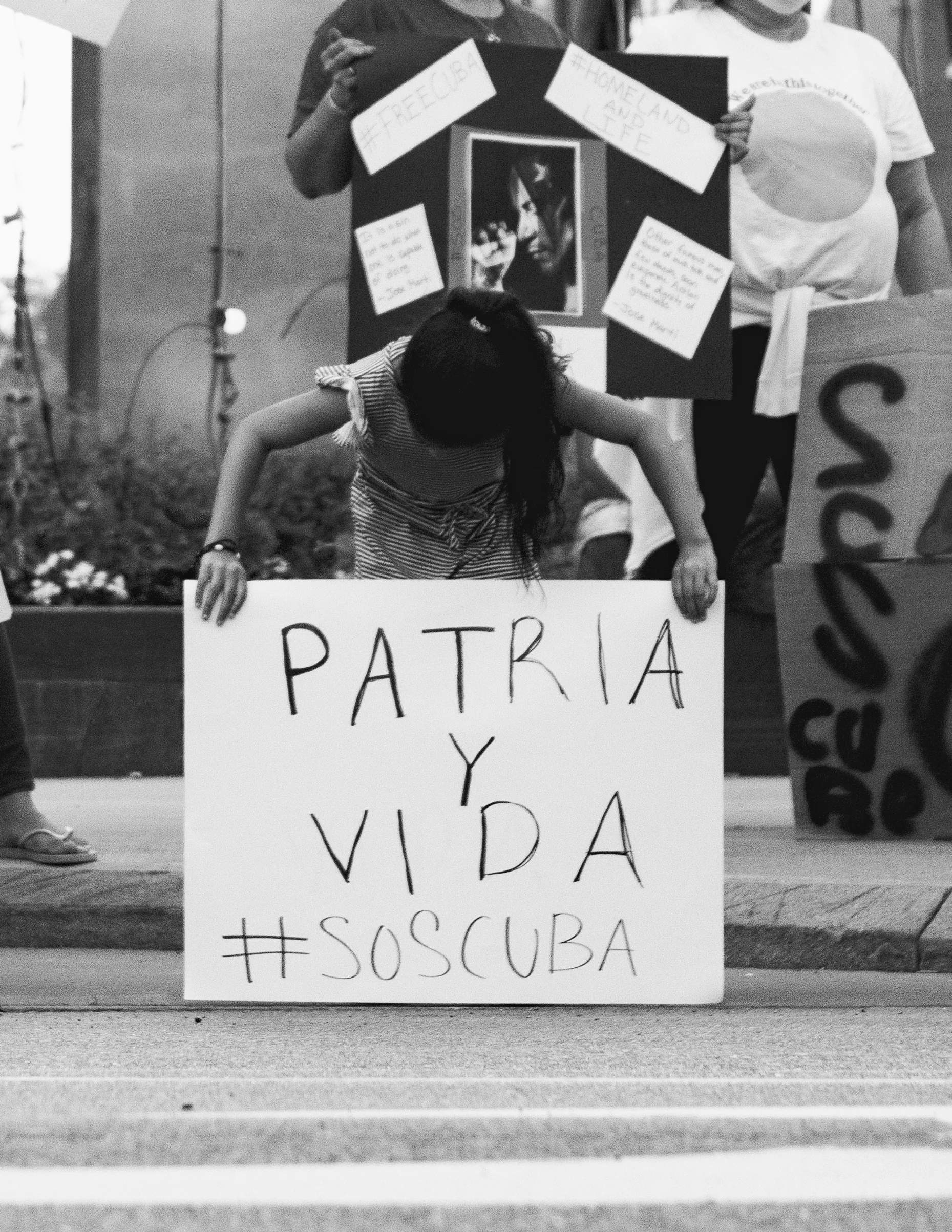 Cuba solidarity protest, upstate New York
